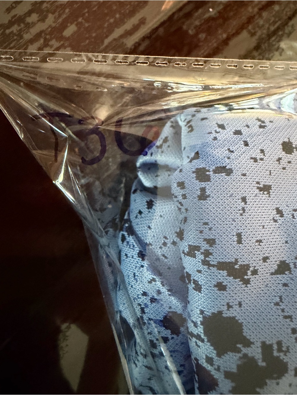 adidas Men’s Blue Polo with Black Splatter Print - Picture 6 of 7